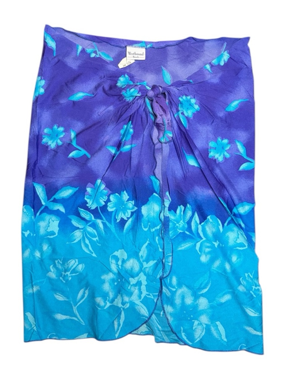 Westbound Beach Tropical Blue Sarong Y2k Summer Top